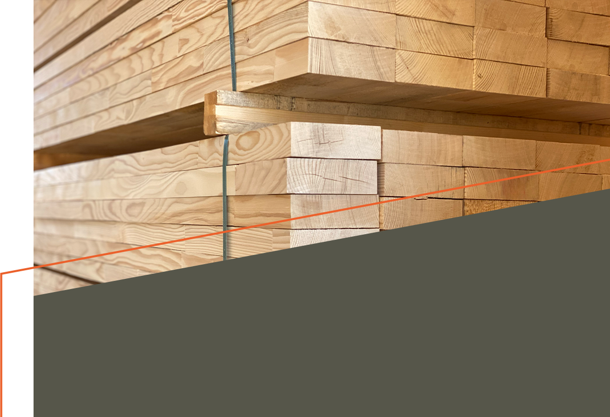 Gestapeltes Schnittholz Nahaufnahme.